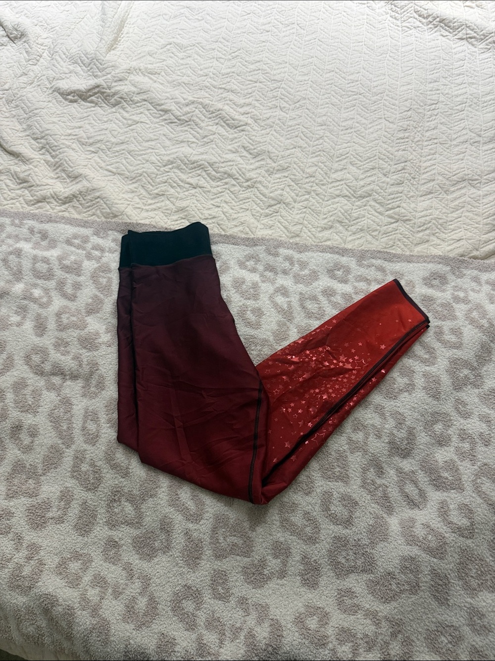 Ultracor Maroon and Red Star Panel Leggings